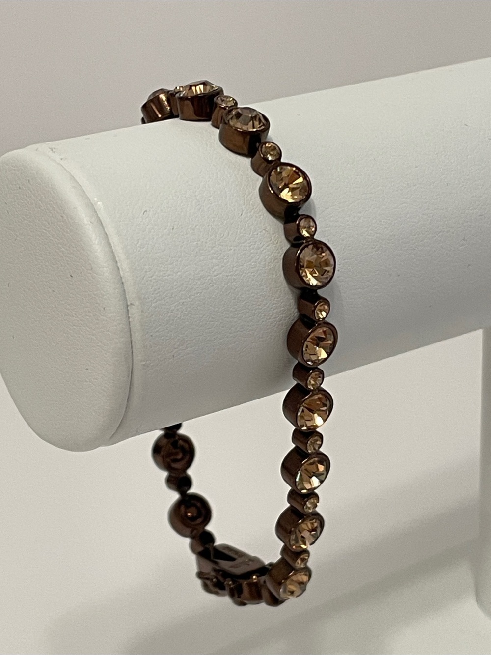 Joan Rivers Vintage Classic Collection Chocolate Tone Rhinestone Tennis Bracelet